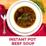 bowl of Instant Pot Beef Soup